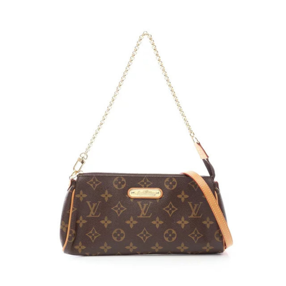 Louis Vuitton Eva Shoulder Bag Canvas Leather Monogram Brown